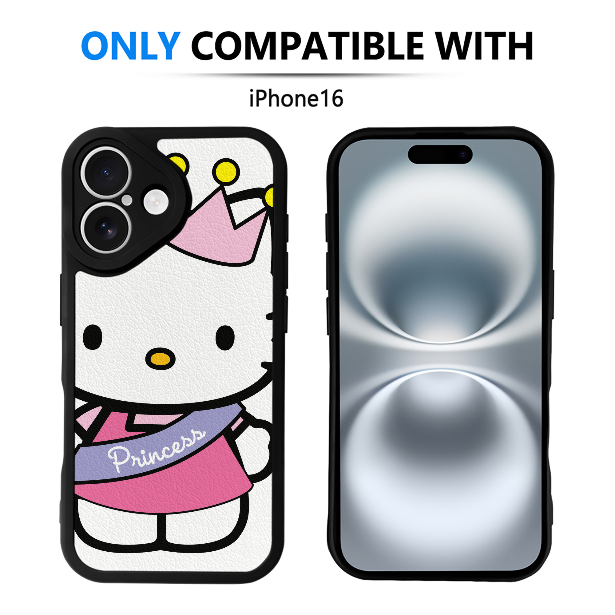 （画像用） Hello Kitty ハローキティ 【iPhone 16シリーズ対応】シリコンスマホケース（レザー調） 材質：シリコン